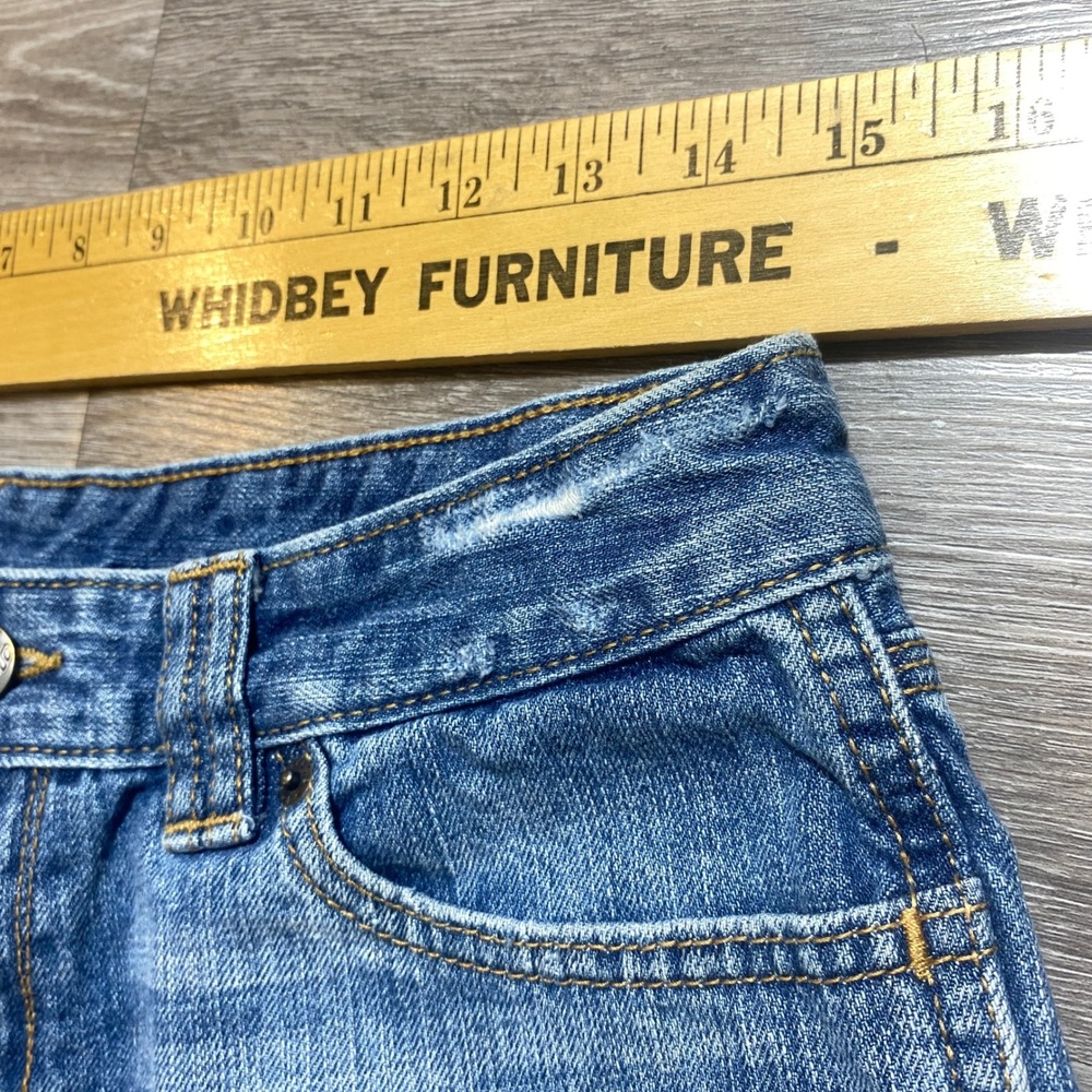 Y2K Gap 1969 Womens Blue Denim Shorts Size 6 28 Medium Wash Distressed Mid Rise - Picture 4 of 8